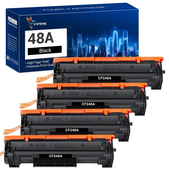 48A Black Toner Cartridge Compatible for HP 48A CF248A 248A Laserjet Pro M15w MFP M29w M28w M30w M31w M15a M15w M16a M28a M29a M15 M29 M28 Series Printer Ink (4-Pack)