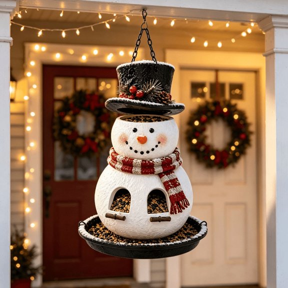 Christmas Bird Feeder Collection, Outdoor Holiday Bird Feeding Decor, Suitable for Various Bird Types and Yard Landscaping,1PC