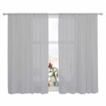 thumbnail image 2 of Grey Semi Sheer Window Curtains 72 Inches Long, Modern Pure Gray Rod Pocket Voile Silky Chiffon Curtain Light Filtering Drapes for Living Room, Kitchen, Bedroom, 52"x72", 2 Panels, 2 of 9