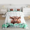 thumbnail image 2 of Feelyou Farmhouse Cow Animal Bedding Comforter Set, Valentines Day Rose Twin Comforter Sets, Green Flower Floral Reversible Bedding Set, Super Cozy Room Decor, 2-Piece, 2 of 8