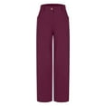 thumbnail image 5 of Sevevn Fashion Women Summer Zipper Pocket Pants Casual Button Solid Full Length Pant Wine XL Holiday Gift Finder, 5 of 6
