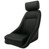 Ikon Motorsports Compatible with Classic Bucket Single Seat With Sliders in Black Polyurethane Faux Leather
