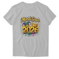 thumbnail image 4 of PNTUTB Summer 2026 Women's Mardi Gras Printed Short Sleeve Round Neck Casual Loose Comfortable T Shirt, 4 of 6