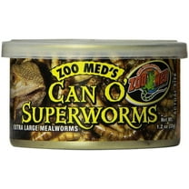 Zoo Med Can O Superworms Extra Large Mealworms [Reptile Bearded Dragon Food, Reptile Crickets and Insects, Reptile Supplies] 7.2 oz (6 x 1..2 oz)