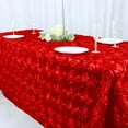 thumbnail image 2 of Efavormart 90"x132" Wholesale Rectangle Table Cover RED Grandiose Rosette 3D Satin Tablecloth For Wedding Party Event Decoration, 2 of 11