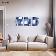 thumbnail image 3 of Decor MI Blue Wall Art 3 Piece White and Blue Abstract Wall Art Modern Oil Painting Print Canvas Aesthetic Wall Decor for Living Room Bedroom Bathroom Office 12x16 Inch, 3 of 6