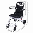thumbnail image 5 of Lightweight Transport Wheelchair, Aluminum Alloy Foldable Wheelchairs for Adults, Portable Transportation Travel Wheelchairs, Outdoor Collapsible Wheelchair, Bearing 200lbs White, 5 of 9