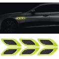thumbnail image 2 of GHSDFBB 6Pcs 3D Strong Reflective Stripe Sticker for Car Fender Hood Bumper High-Intensity Night Visibility Reflective Decal Safety Warning Diamond Grade Carbon Fiber Universal for Car SUV (Gree, 2 of 7