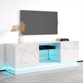thumbnail image 4 of Qiu TV Stand for TVs up to 70", Modern High Gloss Entertainment Center, TV Media Console with Storage Cabinets and LED Lights, 4 of 7