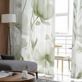 thumbnail image 4 of Sage Green Floral Sheer Curtains 84 Inches Long 2 Panels Set, Window Sheer Curtains for Living Room/Bedroom, Botanical Flower Plant Herb Watercolor Light Filtering Rod Pocket Curtain 52'' x 84'' x 2, 4 of 7