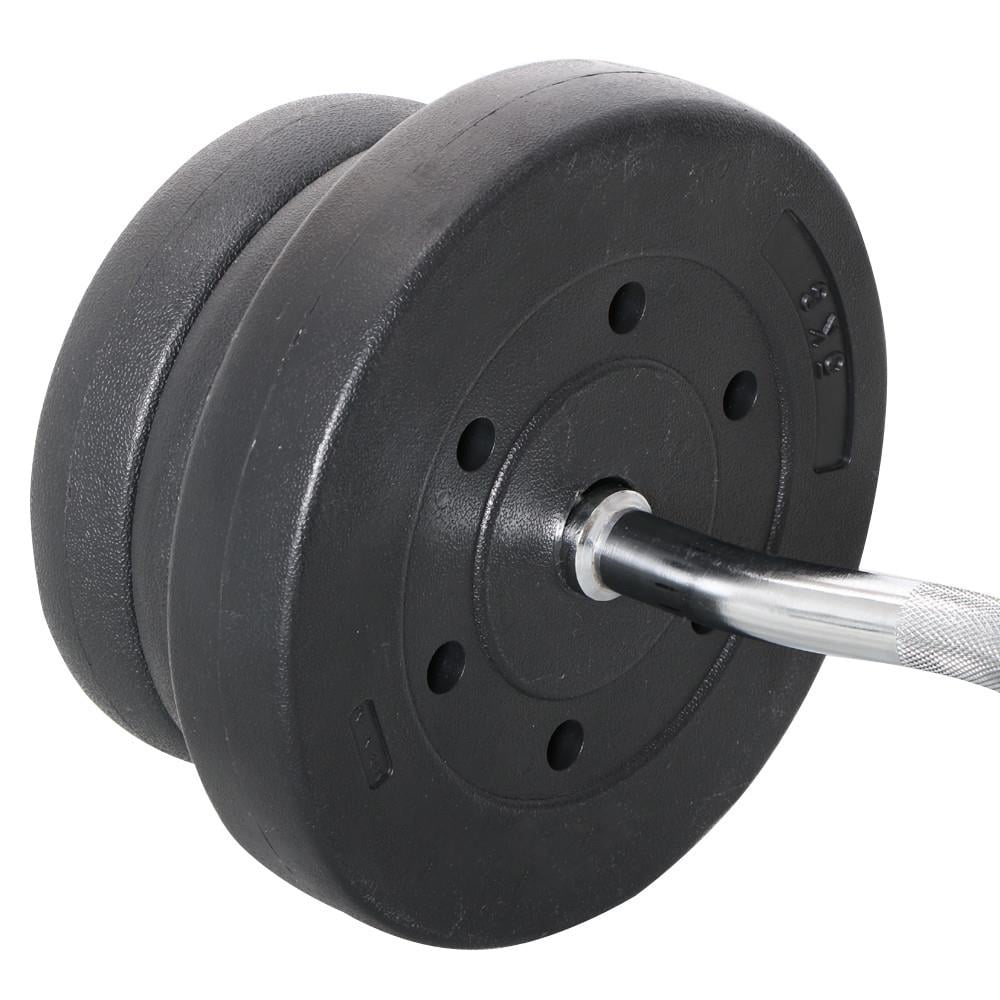 Alden Design 55 lbs. High Quality Barbell Dumbbell Weight Lifting Set, Black
