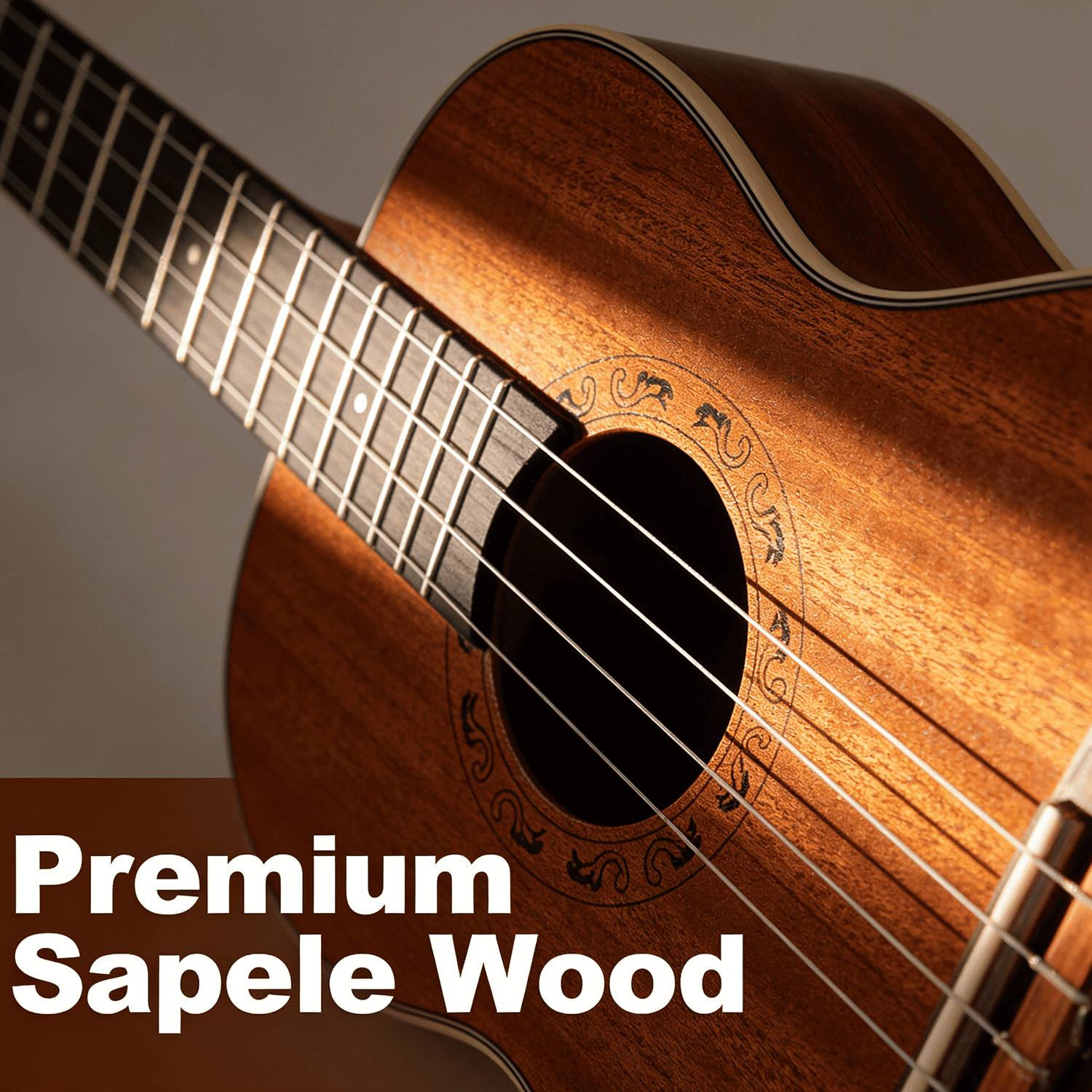 Ranch Professional 30 Inch Baritone Ukulele Kit for Guitar Players | Sapele Uke (DGBE Tuning) w/ Tuner & Gig Bag