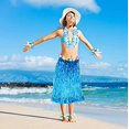 thumbnail image 3 of Leis Hawaianos Azules Con Hojas Verdes, 4 Uds., Para Fiesta De Graduación, Baile, Foto, Accesorio En Exteriores (Azul), 3 of 5