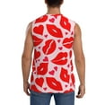 thumbnail image 4 of Uemuo Lips Kiss Pattern Men's Sleeveless T-Shirt,Muscle Athletic Tank Top, Moisture-wicking Quick-dry Breathable Classic Tee Top for Gym Run Outdoor Sports-Large, 4 of 8