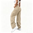 thumbnail image 6 of Gytharion Women's Cargo Pants Corduroy Button Front Utility Trousers Wide Leg Elastic Waist Work Pants with Pockets for Fall Winter, 6 of 7