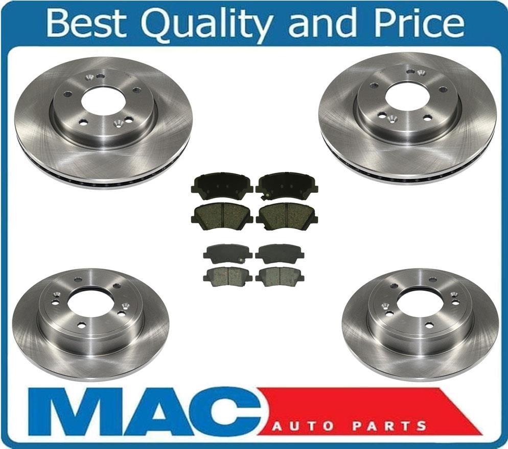 Front & Rear Brake Disc Rotors Ceramic Pads for 20142016 Kia Soul