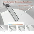thumbnail image 6 of Basdien Unique Smart Toilet with Bidet Built In, Intelligent One Piece Toilet For Modern Bathroom, Auto Open/Close Seat, Foot Sensor, LED Display,Night Light, Warm Water & Dryer,Grey, 6 of 10