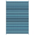 thumbnail image 3 of FH Home Outdoor Rug - Waterproof, Fade Resistant, Reversible - Premium Recycled Plastic - Geometric - Porch, Deck, Balcony, Mudroom, Laundry Room, Patio - Havana - Turquoise (4' x 6') - Foldable, 3 of 9