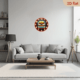 thumbnail image 6 of A 10-inch 2D flat "Neon Burger" themed wooden silent wall clock is an excellent choice for Halloween/Easter/Christmas gifts and is suitable for modern home decoration art., 6 of 7