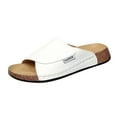 thumbnail image 2 of PPgejGEK Chaussons Plats Ouverts Confortables à Bout Rond Style Décontracté Printemps et Été pour Femmes Blanc 5.5, 2 of 5