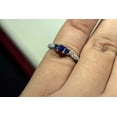 thumbnail image 2 of 925 Sterling Silver Certified 4.5Ct Blue Sapphire Cluster Ring For Ring Size 11, 2 of 6