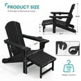 thumbnail image 6 of KINGYES Folding Adjustable Adirondack Chair with Retractable Ottoman & 2 Cup Holders for Patio Garden, Black, 6 of 8