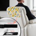 thumbnail image 6 of COEQINE Sofa Headrest Covers Washable PU Leather Recliner Headrest Cover Furniture Slipcover with Adhesive Backed Hook and Loop Straps for Home Decor, 17x27 Inch, Yellow Flower, 6 of 7