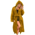 thumbnail image 2 of wycnly Winter Womens Faux Furry Coat Plush Overcoat for Women Cozy Fuzzy Fluffy Fleece Long Coat Long Sleeve Casual Solid Open Front Faux Fur Hooded Outwear 2023 Faux Furry Coat, 2 of 6