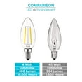 thumbnail image 2 of Luxrite 4W E12 Vintage Candelabra Dimmable LED Light Bulbs, 40W Equivalent 400 Lumens, 3000K Soft White, Blunt Tip, 12-Pack, 2 of 7