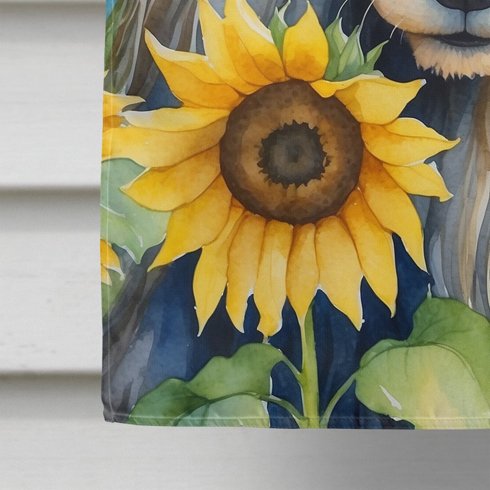 Caroline's Treasures DAC6001CHF Afghan Hound in Sunflowers House Flag Large Porch Sleeve Pole Decorative Outside Yard Banner Artwork Wall Hanging, Polyester, House Size, Multicolor