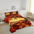 thumbnail image 3 of Erosebridal Ensembles de Couette Citrouille Dessin Animé Format Simple, Couette en Duvet Récolte d'Automne, Insert de Couette Réversible Feuille Plante, Microfibre Décoratif pour la Chambre, 2 Pcs, 3 of 8