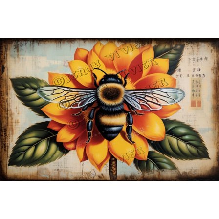 Bee Decor - Bathroom Wall Art & Decor - Bee Gifts for Bee Lovers - Room Wall Decor Retro Metal Tin Sign Vintage Aluminum Sign for Home Coffee Wall Decor 12"x8"