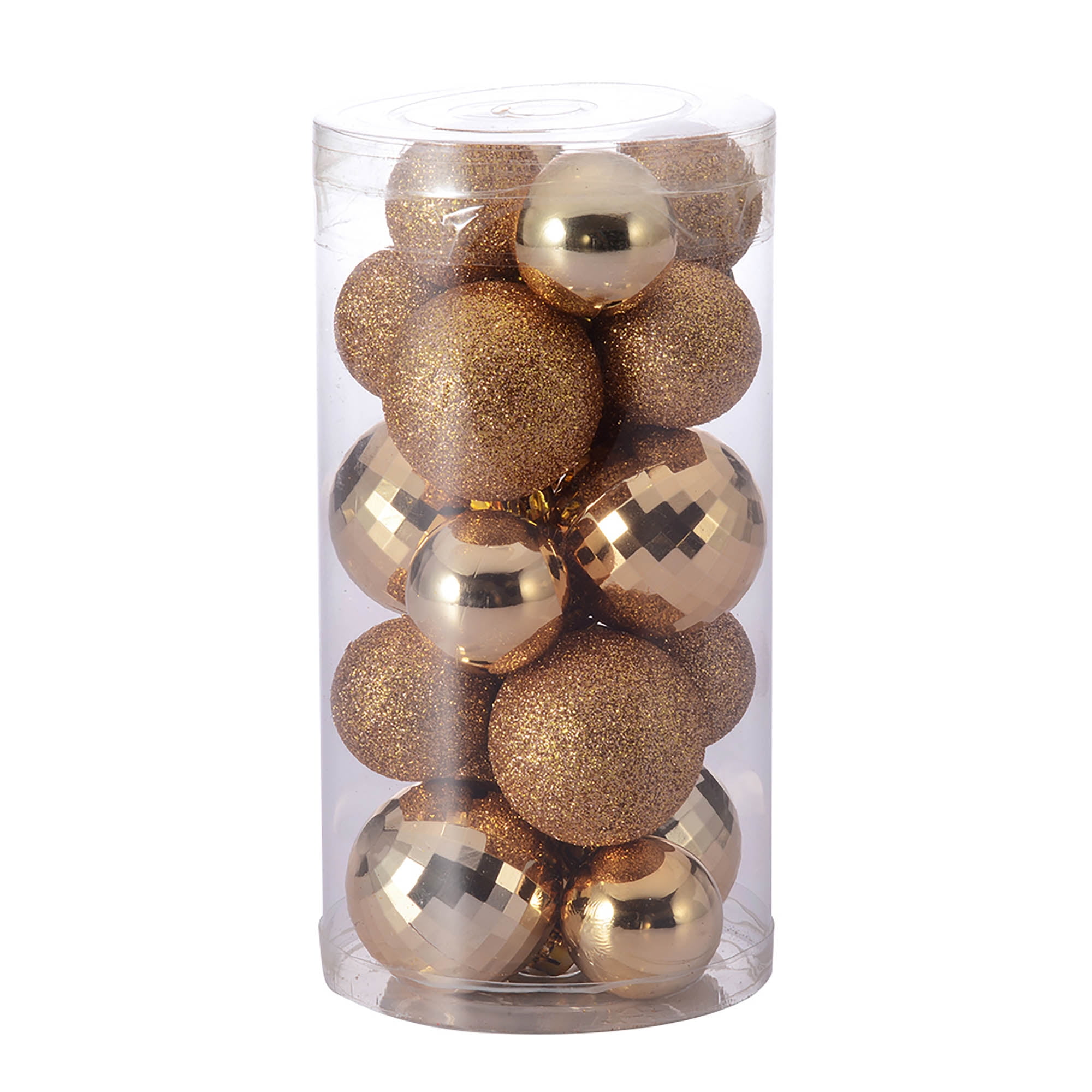 Holiday Time Shatterproof Christmas Mini Ornaments, Gold, 20 Count
