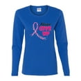 thumbnail image 2 of Wild Bobby, Never Give Up Fight Cancer, Breast Cancer Awareness, Women Graphic Long Sleeve Tee, Royal, XX-Large, 2 of 4