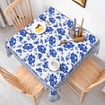 thumbnail image 5 of Tchckioa 52x52 Inch Square Tablecloth for Outdoor Party Decor,Washable Table Cloth Cover,Blue Floral, 5 of 6
