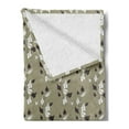 thumbnail image 2 of Floral Soft Flannel Fleece Throw Blanket, Wildflowers Pattern Contrasting Colors Curvy Branches Natural Theme, Cozy Plush for Indoor and Outdoor Use, 60" x 80", Khaki White Dark Brown, by Ambesonne, 2 of 5