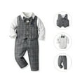 thumbnail image 2 of TAIAOJING Kid Toddler Boy Clothes Outfit Boys Long Sleeve Shirt Romper Bodysuit Pants Coat With Tie 4pcs Child Kids Gentleman Outfits For 6-12 Months, 2 of 4