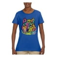 thumbnail image 3 of Colorful Majestic Neon Atric Wolf | Dean Russo Art Animal Lover Womens T-Shirt, Royal, 2XL, 3 of 5