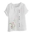 thumbnail image 4 of Camisetas de Manga Corta para las Mujeres Impreso Botón de Manga Corta Camiseta Blusa Poliéster, Ropa Casual Mirar Superior para las Mujeres, 4 of 4