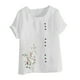 thumbnail image 4 of Camisetas de Manga Corta para las Mujeres Impreso Botón de Manga Corta Camiseta Blusa Poliéster, Ropa Casual Mirar Superior para las Mujeres, 4 of 4