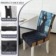 thumbnail image 6 of TSOVTHRID Black Cat Starry Night Print Dining Room Chair Cushion Covers, Stretchy Chair Slipcovers Universal Removable Washable Chair Seat Covers Protector, Set of 4, 6 of 7