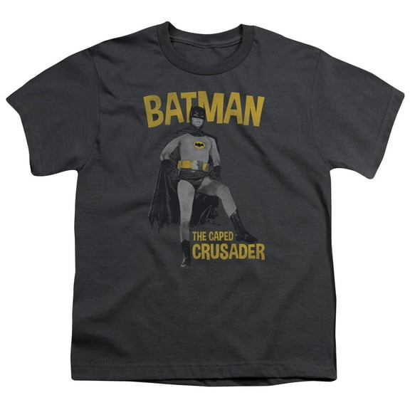 Batman Men's Caped Crusader Youth T-shirt Charcoal