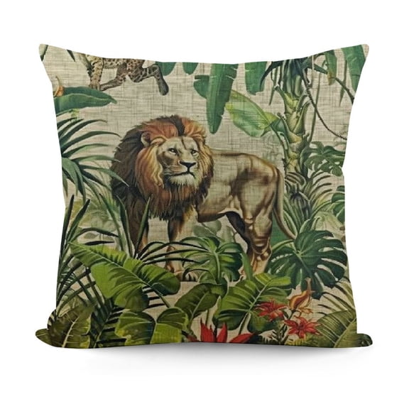 Animals Pillow Cover Zambezi Grey Elephant Monkeys Cushion Case African Animal Pattern Sofa Home Dcor