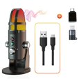 thumbnail image 1 of VORCOY M9 Built-in Sound Card RGB Condenser Microphone Omnidirectional USB2.0, 1 of 4