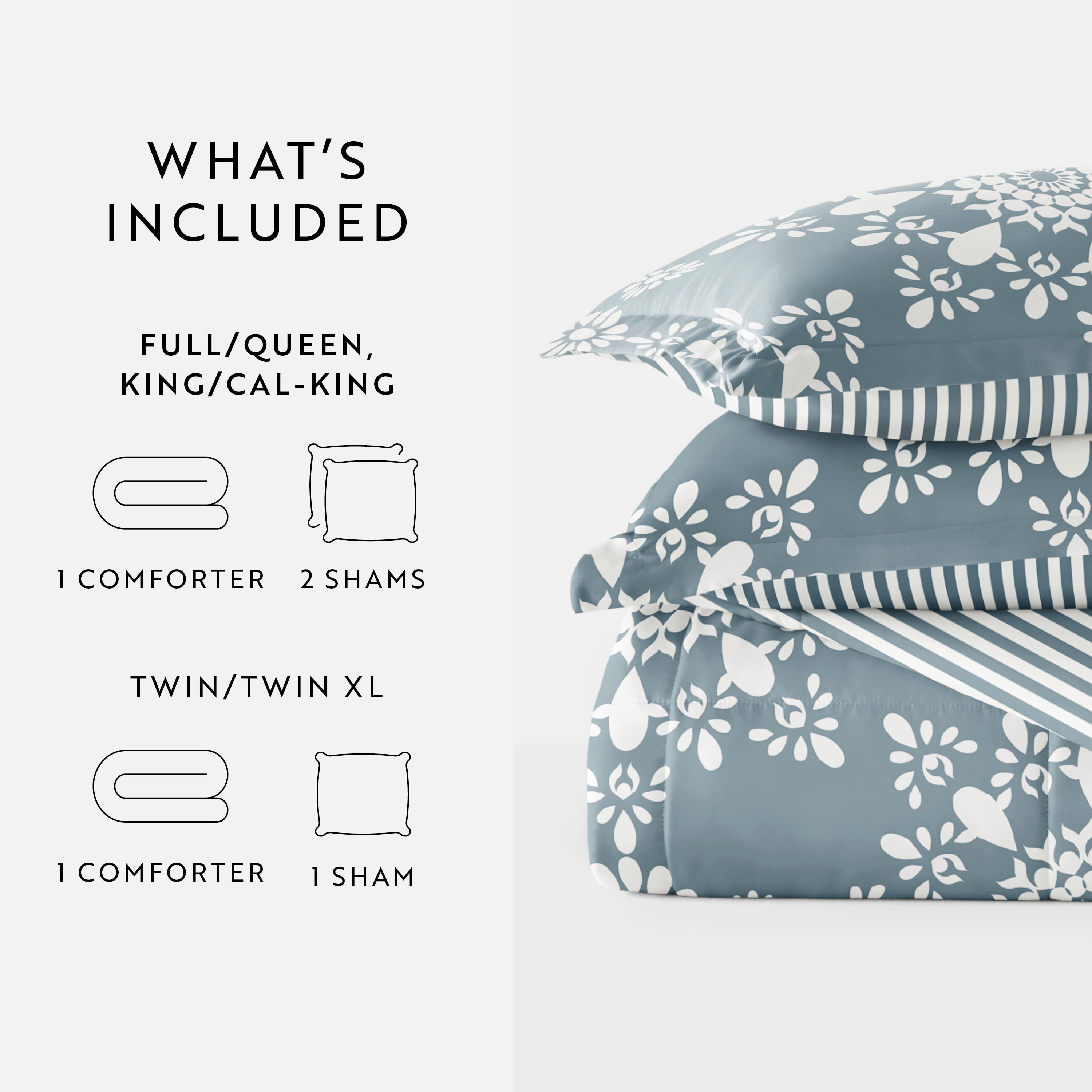 All Season Ultra Soft Comforter Set Lightweight Bedding in Daisy Floral for Full/Queen Size by Comfort Canopy