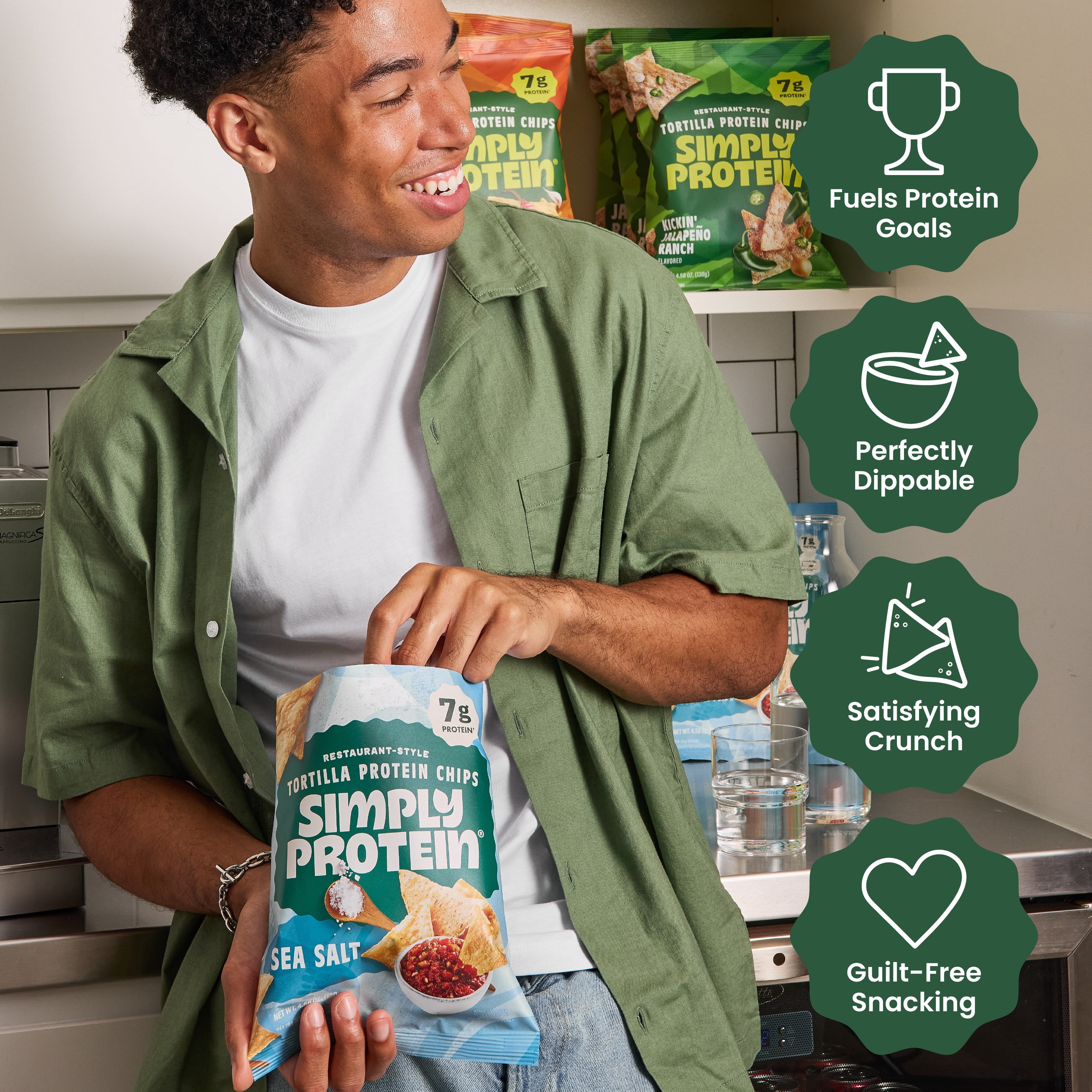 Simply Protein Restaurant Style Tortilla Chips Sea Salt, 7g Protein, Gluten Free, 1 pack, 4.58 oz