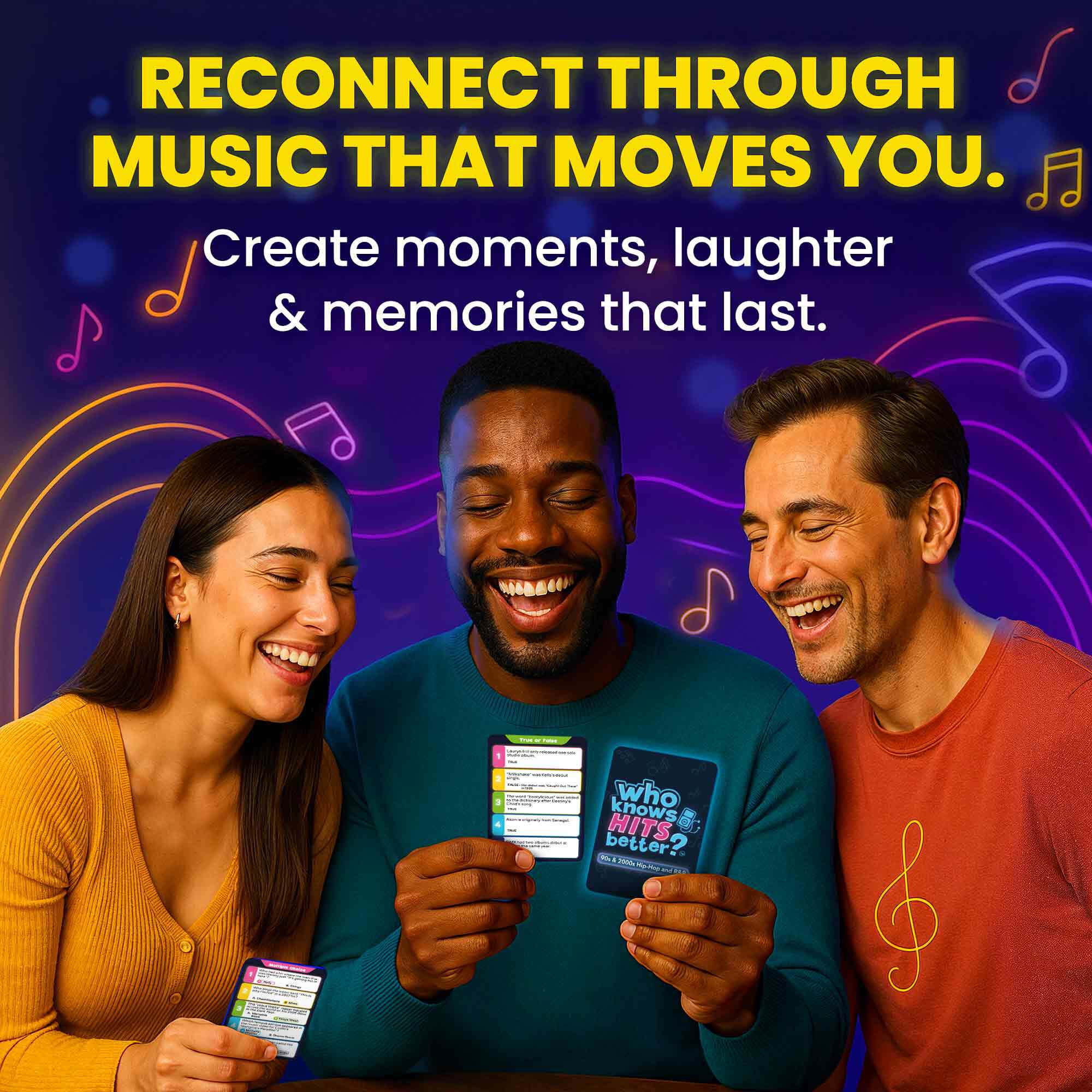 QUOKKA Card Game for Adults - Music Trivia Family Party Game - Who Knows Hits Better? Hip-Hop R&B