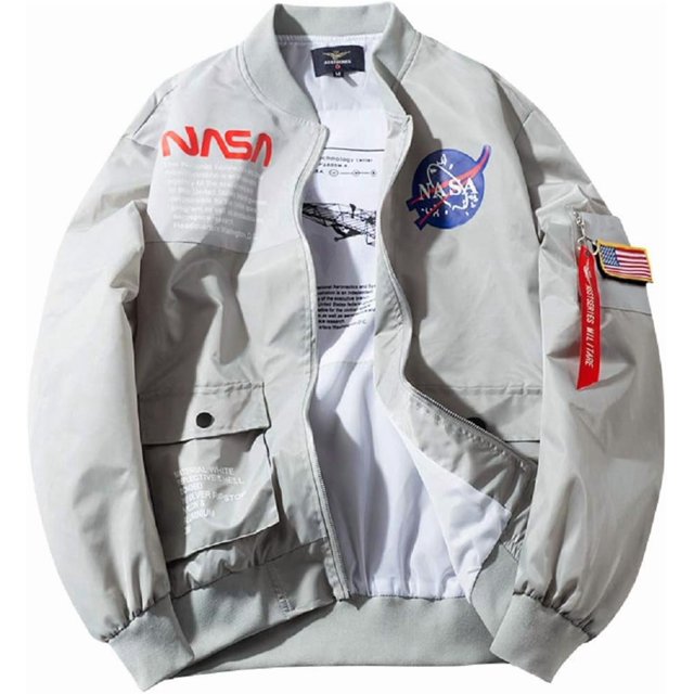 CORIRESHA Chaquetas bomber ajustadas para hombre Apollo NASA