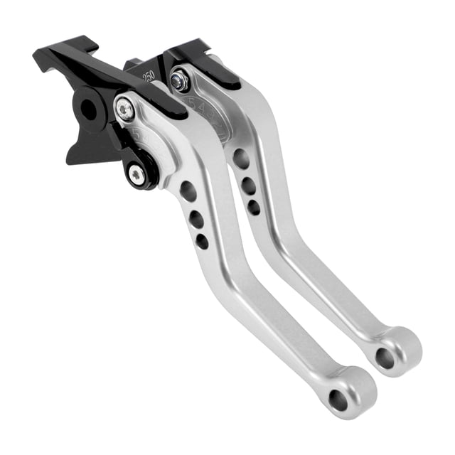 Palancas de freno y embrague cortas ajustables Unique Bargains para Honda Fury/VTX1300CX 2009-2018, palanca de freno de manillar de motocicleta de aleación de aluminio tono plateado 1 par