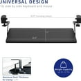 thumbnail image 2 of Large Clamp-on 27 (33 Including Clamps) x 11 inch Computer Keyboard and Mouse Tray with 12 Setting Swinging Height Adjustment, Platform Drawer for Typing, Black, 2 of 6